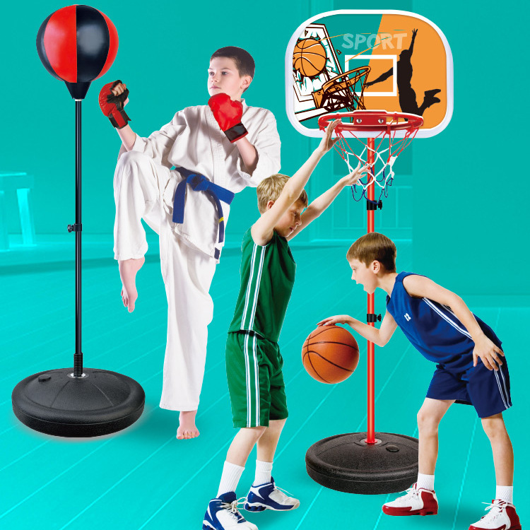 儿童篮球架拳击球可升降室内户外投篮篮球框拳击训练运动体育用品
