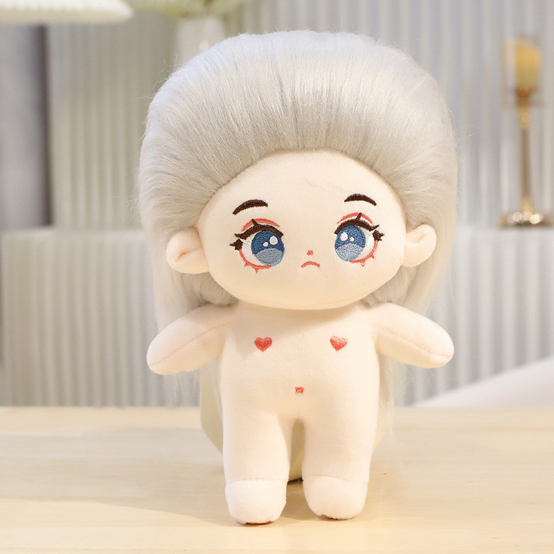 20cm Cotton Doll No Attribute Star Doll Human-Shaped Doll Long Hair Fried Hair Curly Cute Doll Customization