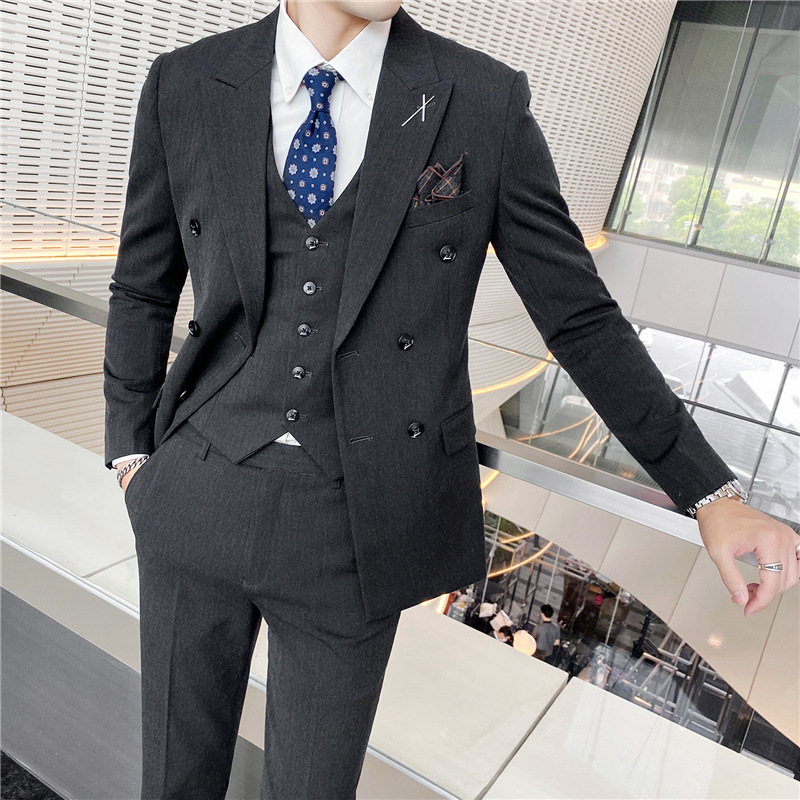 6b2sjt056 2024春装男士双排扣绅士西服三件套装咖啡色-阿里巴巴