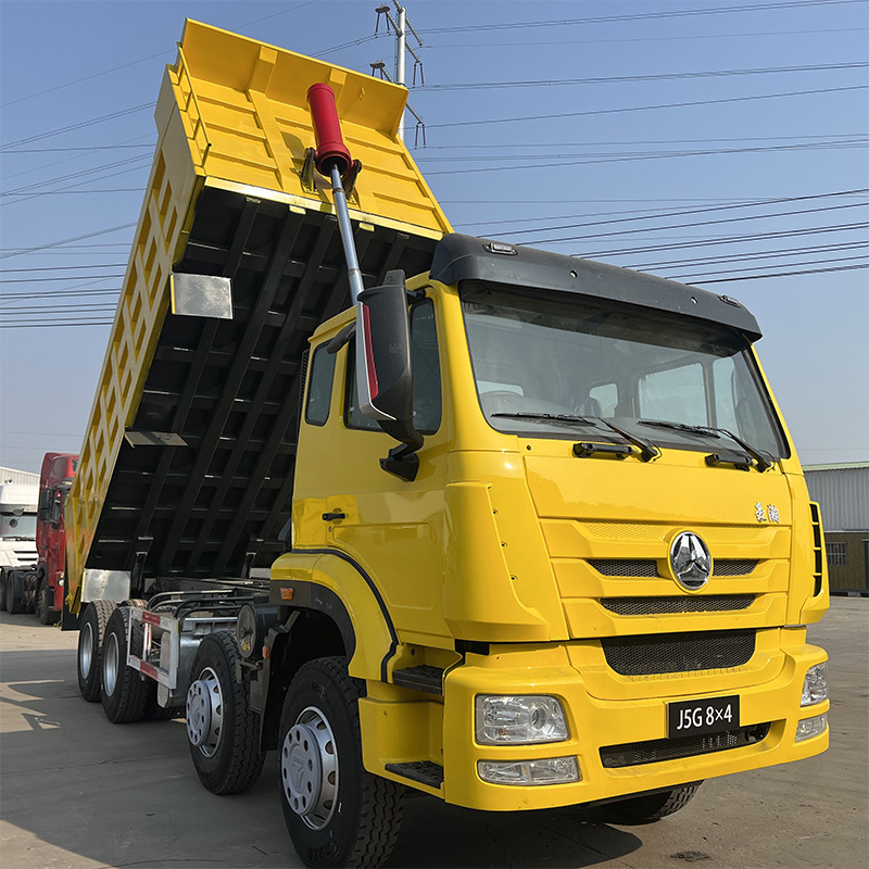 出口非洲二手中国重汽豪瀚 8x4黄色自卸车卡车375马力-阿里巴巴