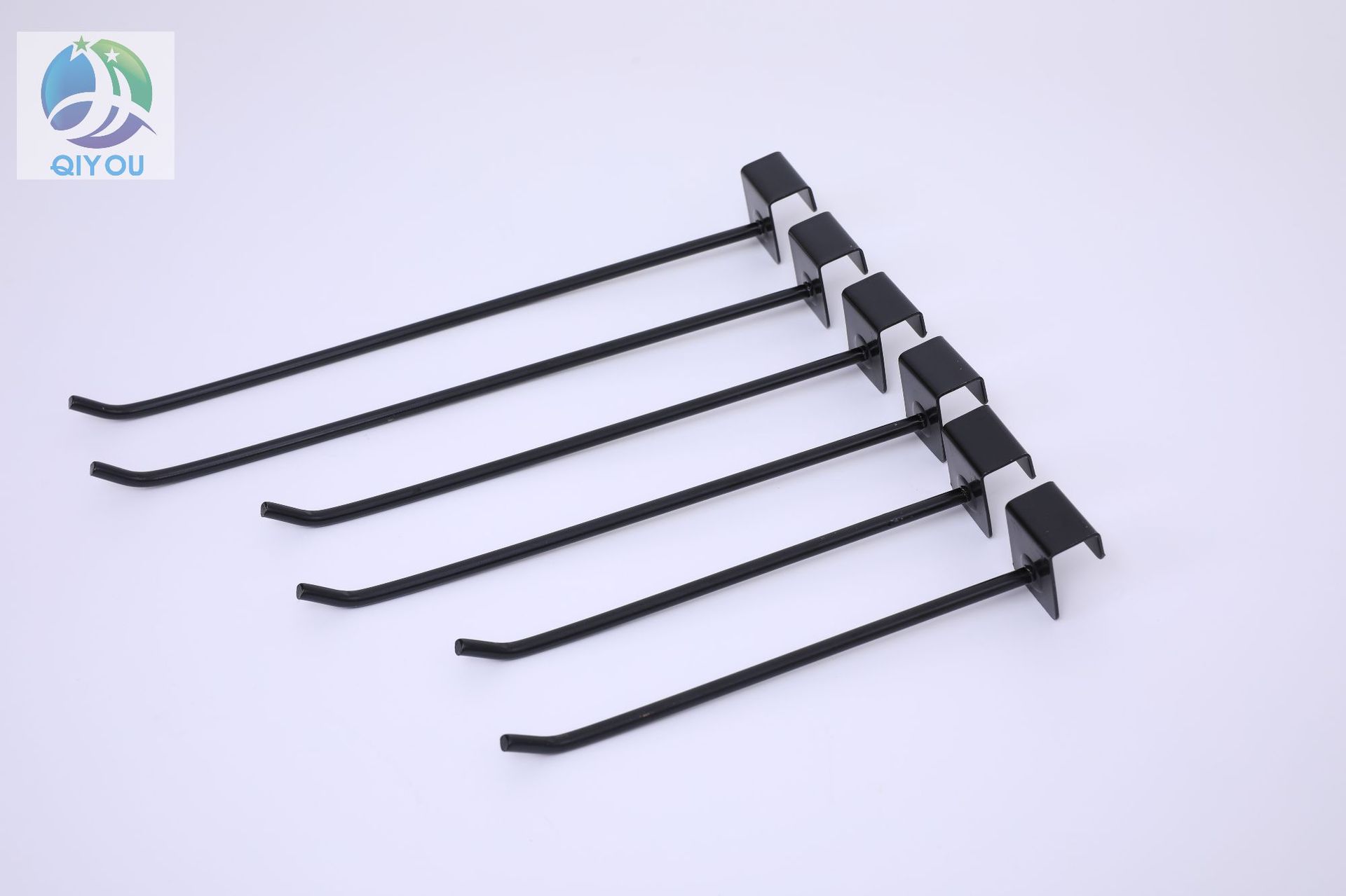 烤漆卡方管挂钩黑白色直钩喷漆单线超市货架挂钩金属挂钩卡口挂钩