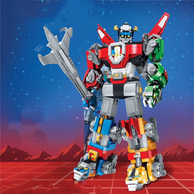 狮牌b2377百兽王变形金刚机器人1130小颗粒拼装积木玩具跨境83034