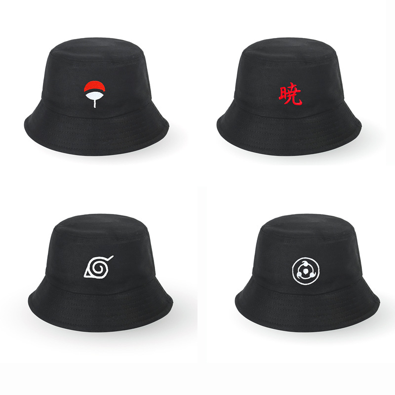 Cross-Border Fashion Bucket Hat Japanese Anime Naruto Xiaoyun Cloud Printing Bucket Hat Cartoon Sun Hat