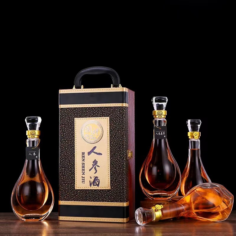 产地货源玻璃酒瓶500毫升养生泡酒瓶 一斤装水滴瓶高品质玻璃酒瓶