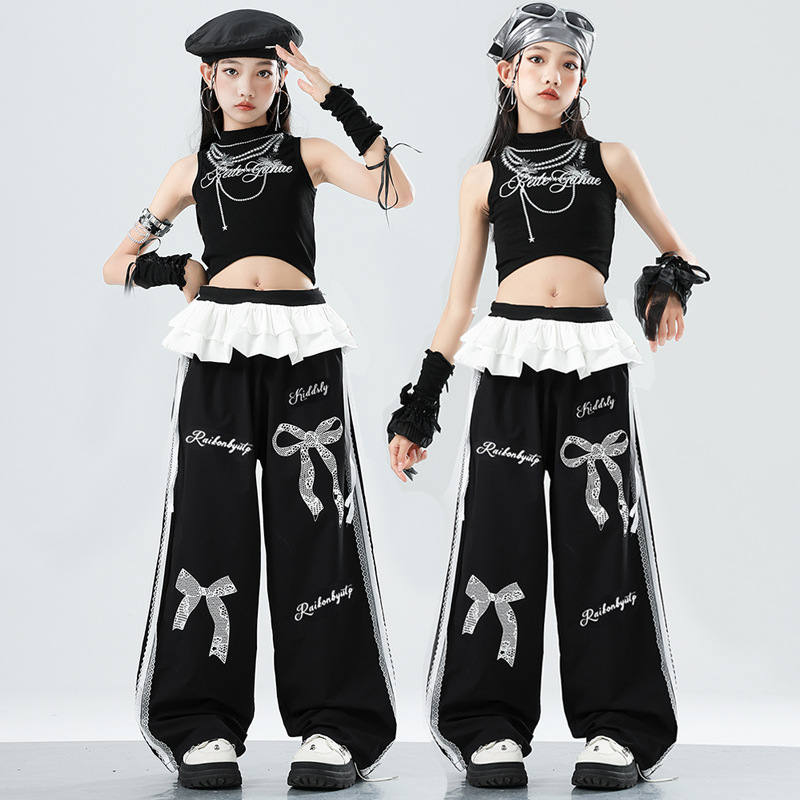 女童爵士舞练功服潮酷演出服jazz儿童街舞服装模特T台走秀舞台装