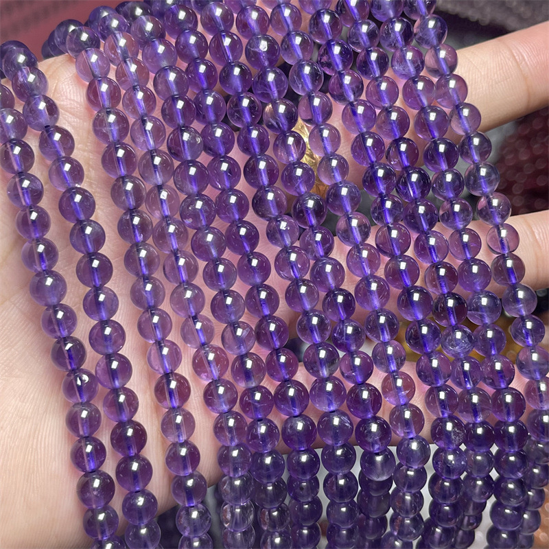 天然紫水晶三圈手链 6mm 单圈手链7.8-8.5mm