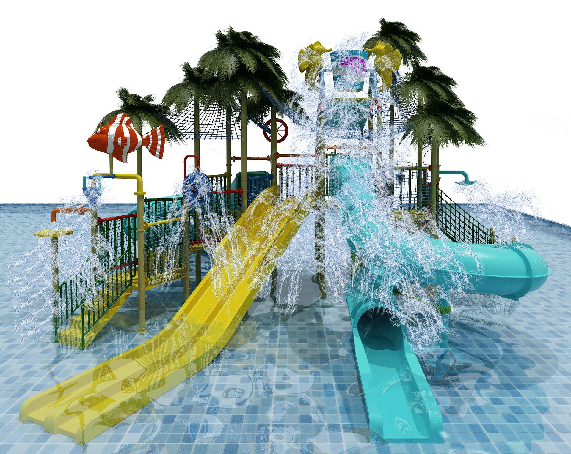 大型水寨,小喇叭滑梯,小冲天滑梯,水上乐园设备,儿童水上滑梯