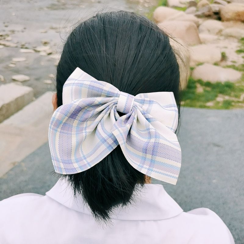 头饰动漫格子布艺鸭嘴夹小香风发饰女士jk制服蝴蝶结发夹源头厂家