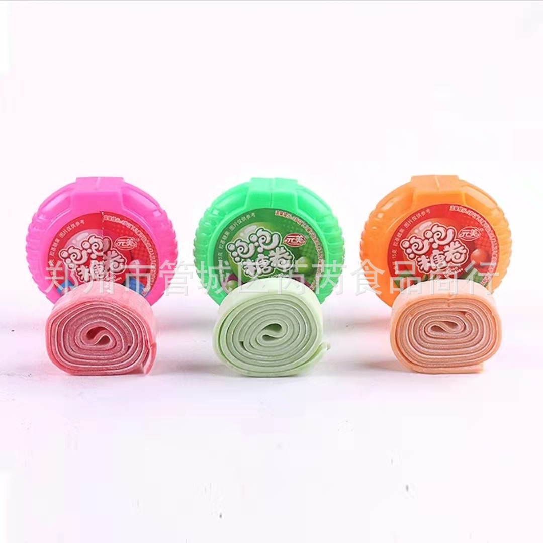 元美泡泡卷创意糖果切切乐泡泡口香糖15克/卷儿童创意糖果