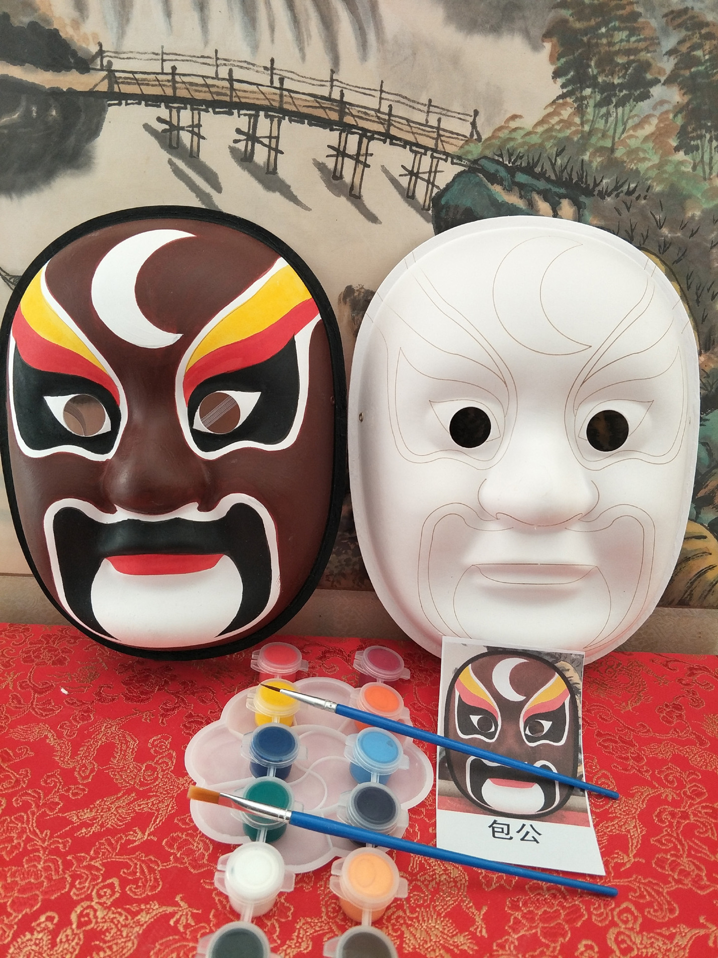 20款diy京剧川剧变脸传统非遗手工文创带纹路脸谱面具教学材料包