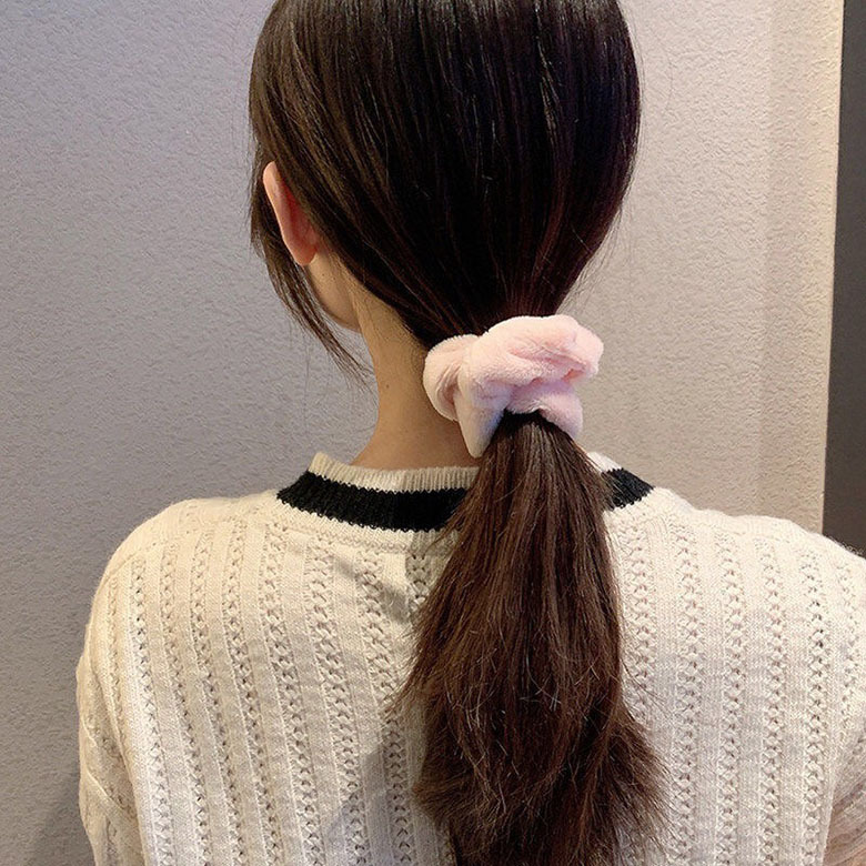 秋冬新款毛绒大肠圈仙女ins甜美发圈少女简约扎头发头绳饰品发饰