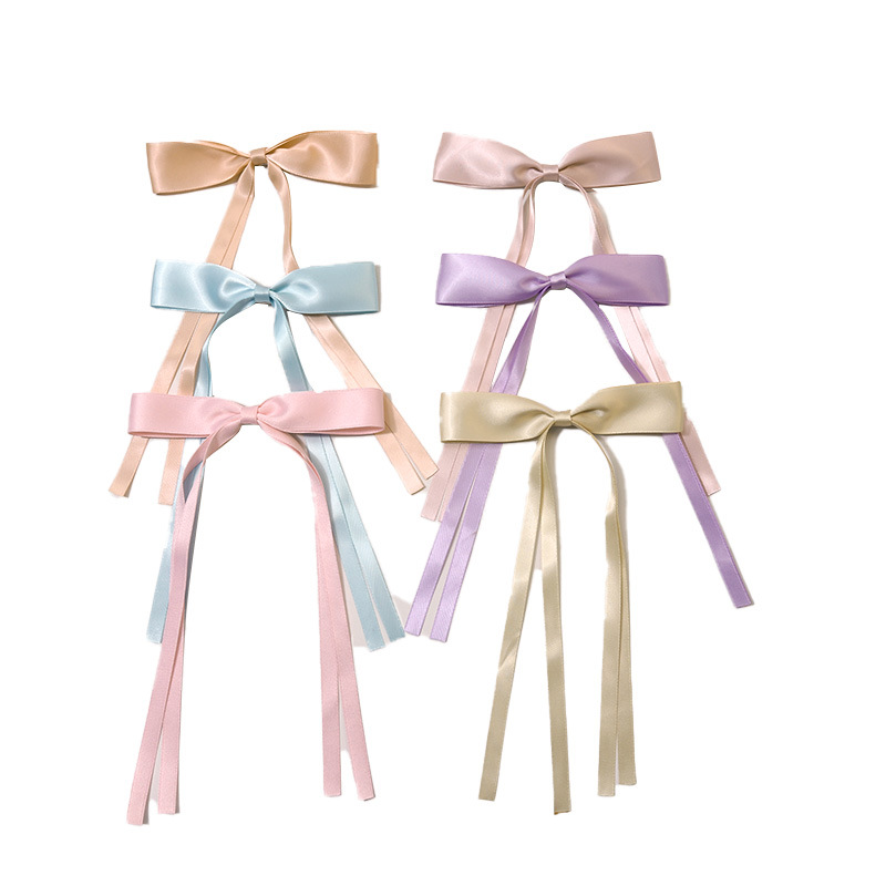 Xi Yin Hot Sale Duckbill Clip Bow Hairpin Ribbon Headdress Hair Accessories High Sense Ribbon Tie Hair Clip Wholesale