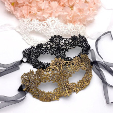 Women Sexy Hollow Lace Masquerade Bronzing Face Mask跨境专供