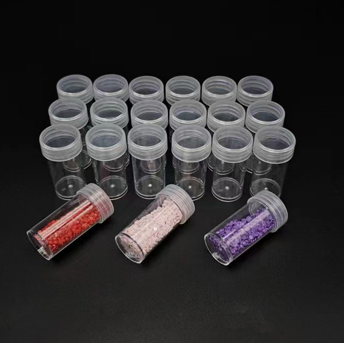 Diamond Painting Transparent Storage Box DIY Square round Plastic Bottle Beaded Glass Beads Storage Bottle Box Set