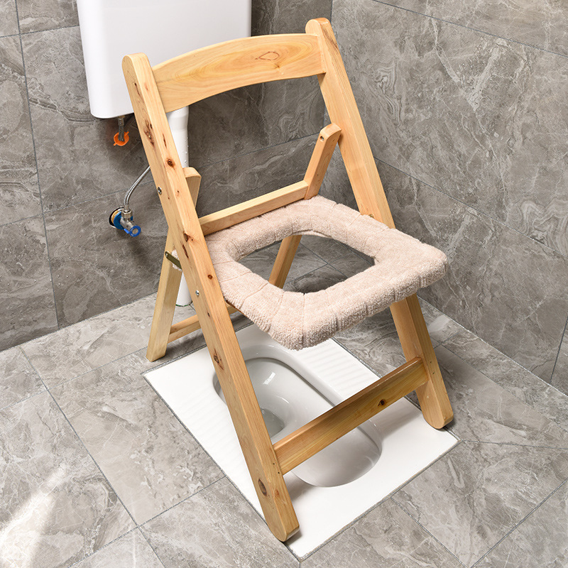 厕所实木大便木质加厚凳折叠孕妇坐便器坐便座椅凳家用坐便椅老人
