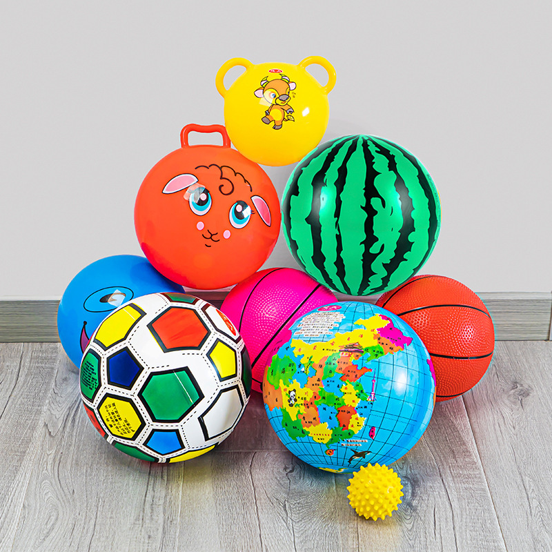 儿童互动玩具 西瓜球 手柄球 皮球儿童小皮球1-3岁拍拍球幼儿园
