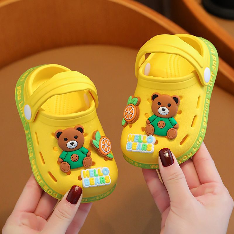 Eva Children's Closed Toe Hole Shoes Summer Girls Boys Baby Indoor Soft Bottom Non-Slip Kid's Cartoon Sandals