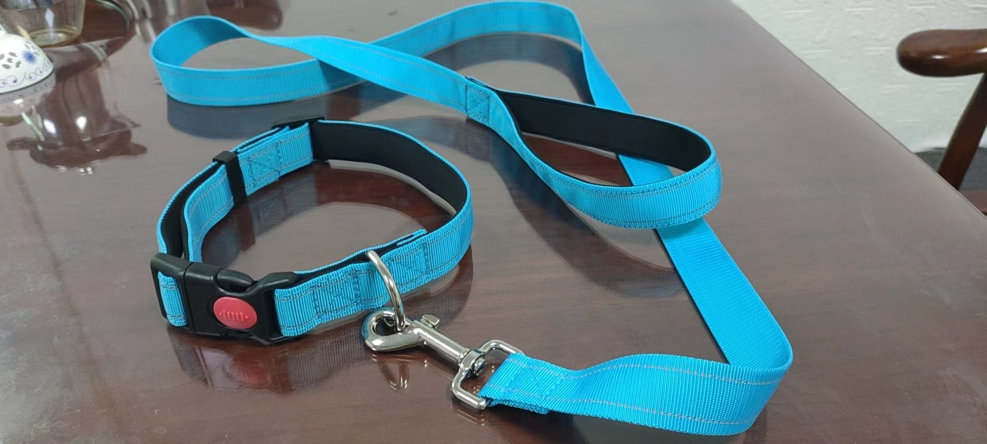 Solid Color Pet Supplies Small and Medium Nylon Pet Collar Diving Cloth Lining Dog Collar Reflective Bandana