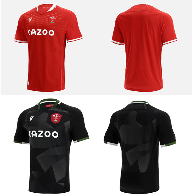 2021-2022威尔士英式橄榄球服 威尔士主客场球衣 厂家批发 代发