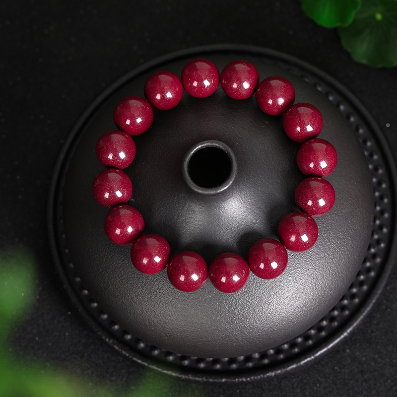 96%以上高含量天然帝王紫金砂男女圆珠手链招财安神单串手链