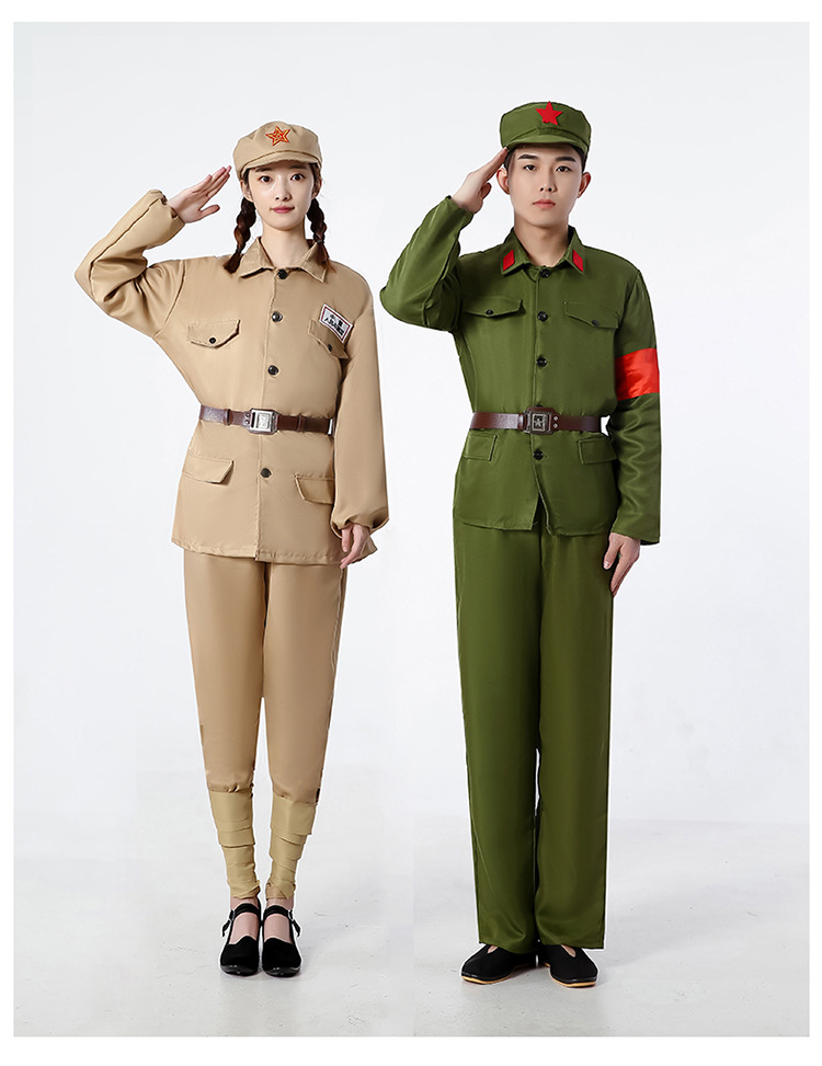 成人儿童红军八路军服装抗美援朝志愿军解放军演出服红卫兵老军装