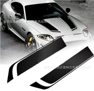 s-16汽车贴纸引擎盖贴拉花 赛车运动条纹贴纸机盖装饰贴花通用款