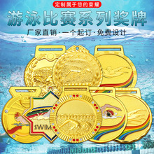 儿童游泳奖牌定 制运动会学校活动金属挂牌比赛颁奖奖章纪念品