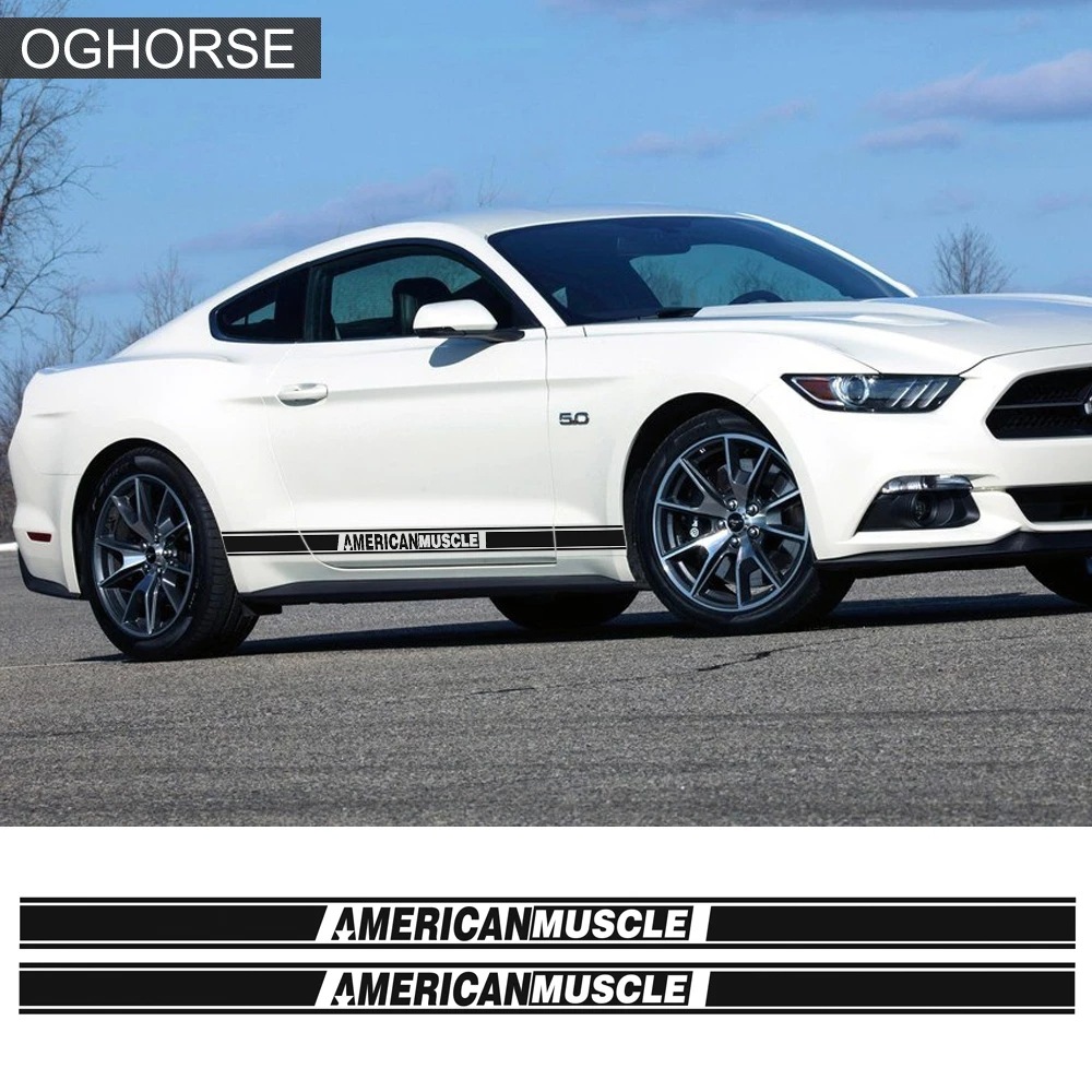 适用福特野马车贴拉花mustang gt车身侧裙贴纸运动汽车改装饰贴膜