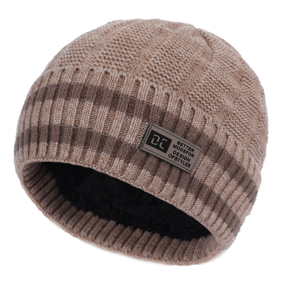 New Woolen Cap Women's Autumn Winter All-Match Closed Toe Knitted Hat Warm Earflaps Slipover Men's and Women's Winter Hat