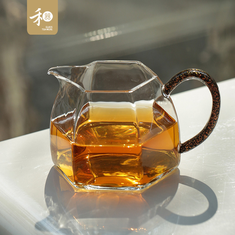 台湾禾器公道杯玻璃棱然茶海耐热高端公杯茶具分茶器高档茶道匀杯