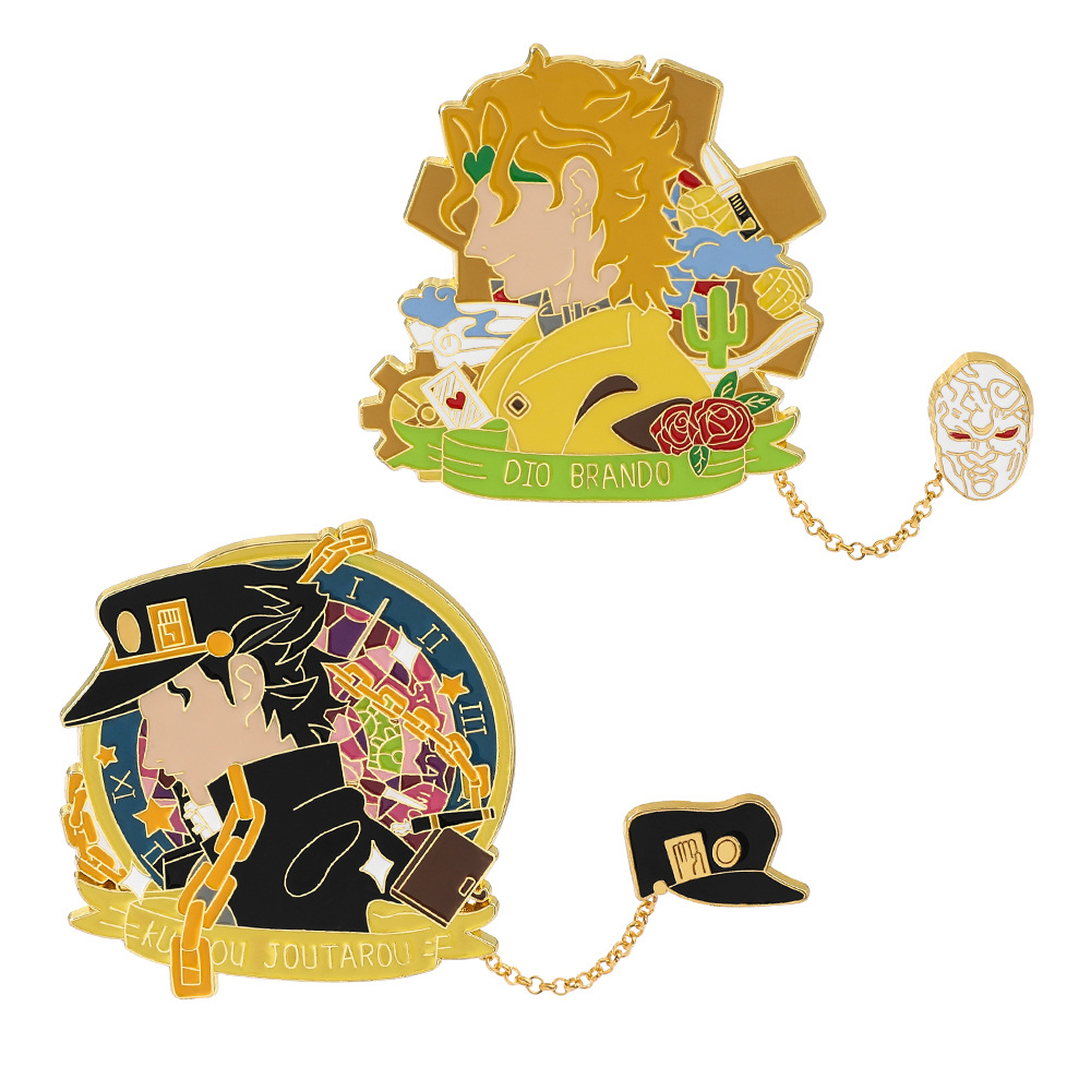 二次元动漫周边jojo的奇妙冒险金属徽章挂件空条承太郎饰品批发