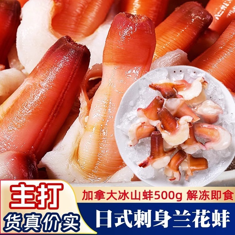 兰花蚌北极冰山蚌新鲜冷冻500g解冻即食日料店同款刺身北极贝裙边