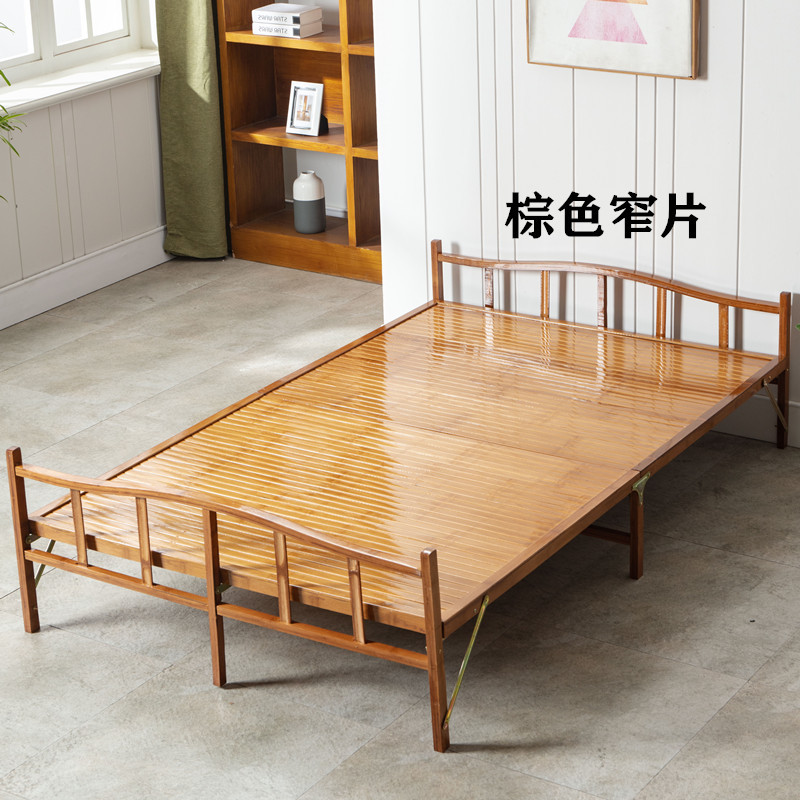 折叠床双人单人加固竹床竹子简易家用办公室午休午睡神器行军便携