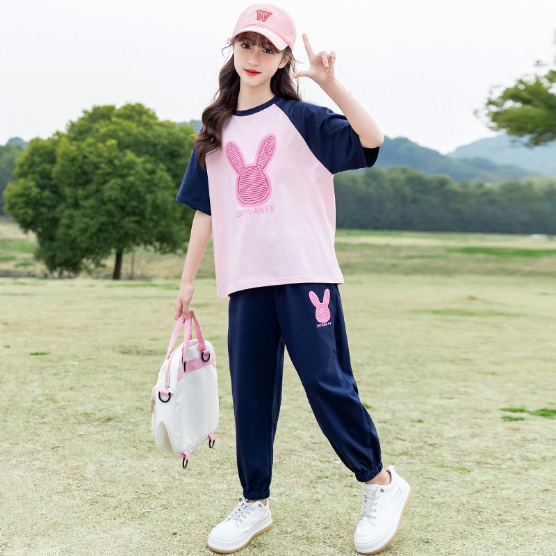 女童夏季套装网红新款8洋气中大童短袖9夏装12岁女孩夏天两件套10