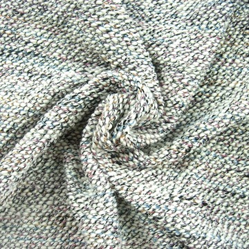 粗针七彩毛圈布服装面料涤棉大肚纱色织粗针法国卫衣布大毛圈布料