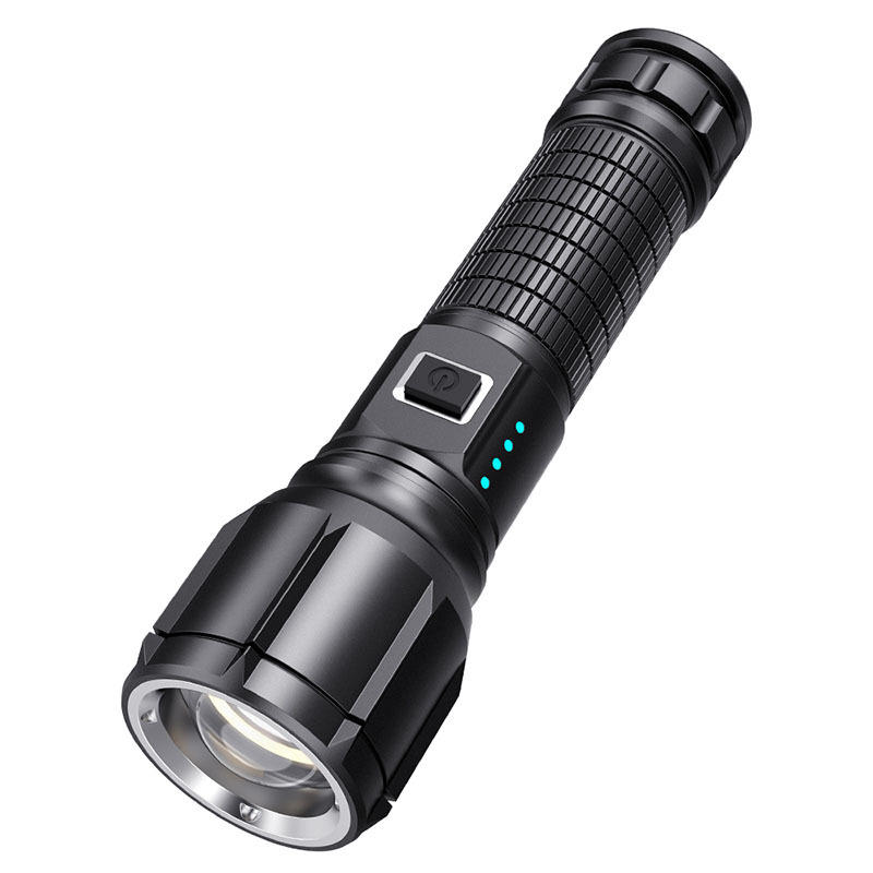 跨境新款户外照明强光手电 多功能手电筒手握式电筒充电p90强光