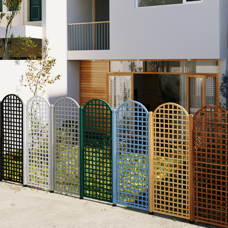 防腐木网格花园围栏白色栅栏户外爬藤架实木篱笆隔断庭院装饰护栏