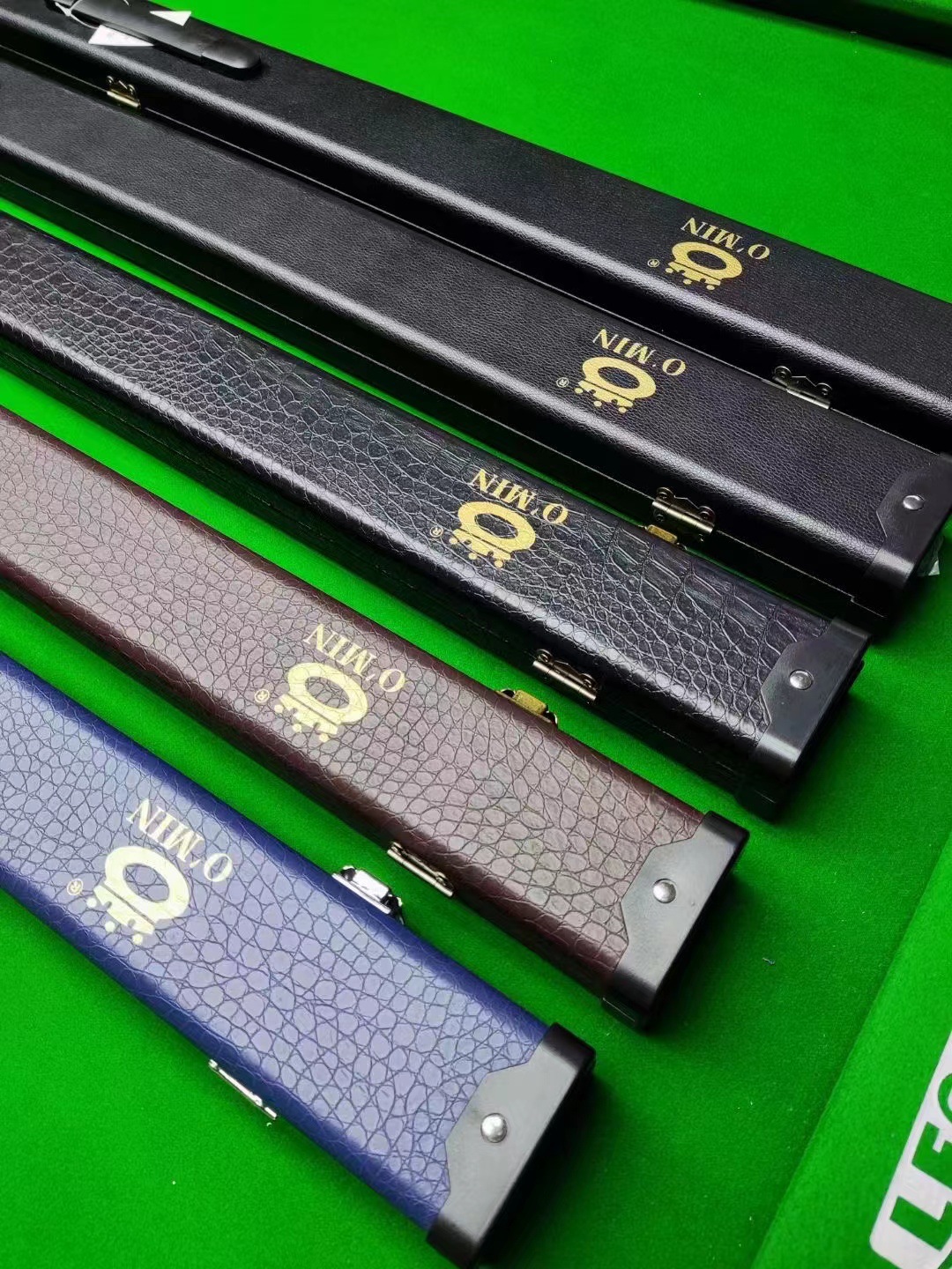 奥秘杆盒高档鳄鱼皮纹台球杆盒通杆 双槽杆盒 3/4杆盒斯诺克杆盒