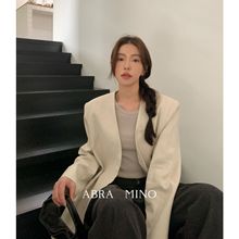 ABRA MINO24春夏新款气质百搭V领西装外套女韩版宽松显瘦休闲上衣