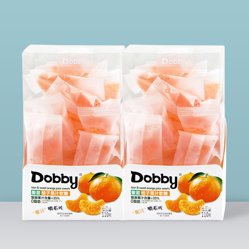 台湾dobby哆比爆浆果汁软糖100g袋装白桃味水果糖果休闲零食