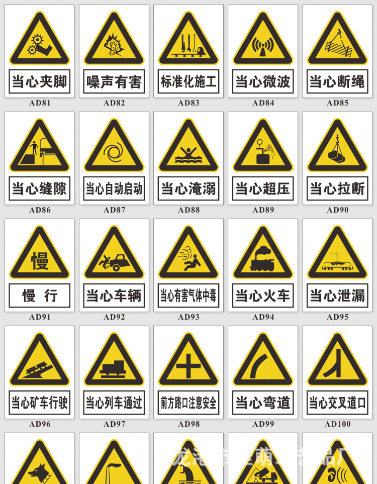 机动车道行人通道非机车道导向指示标识小区厂区出入口警示提示牌