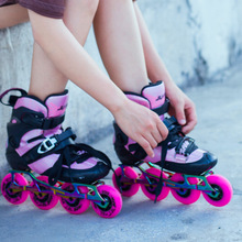 碳纤溜冰鞋刹车平花鞋 男女轮滑鞋成人花式直排轮旱冰鞋儿童