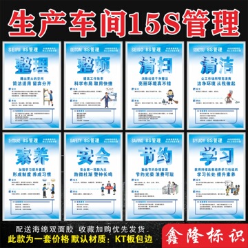 5s6s7s8s质量管理制度牌工厂车间标语标识牌安全生产看板责任区