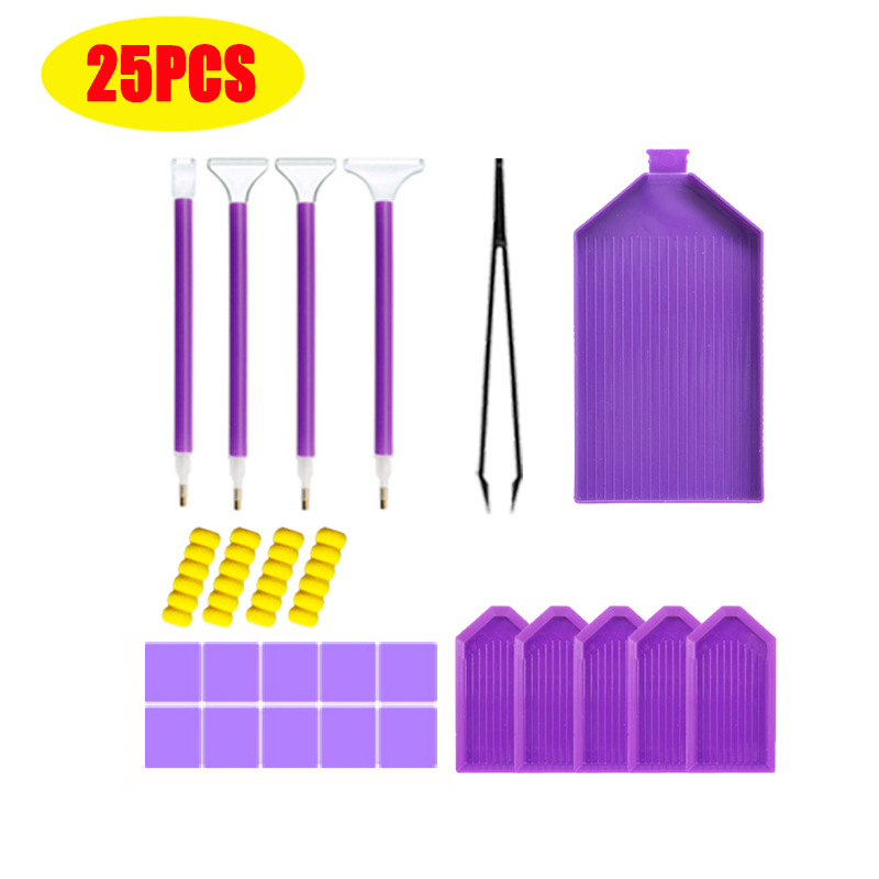 DIY Diamond Painting Tool Set Purple Blue Column Accessories Kit Drill Pen Artifact Leaves Spot Drill Plate