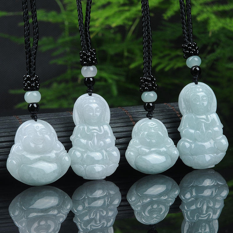 天然a货缅甸翡翠菩萨玉坠玉观音玉佛吊坠男女款玉石玉器项链玉佩
