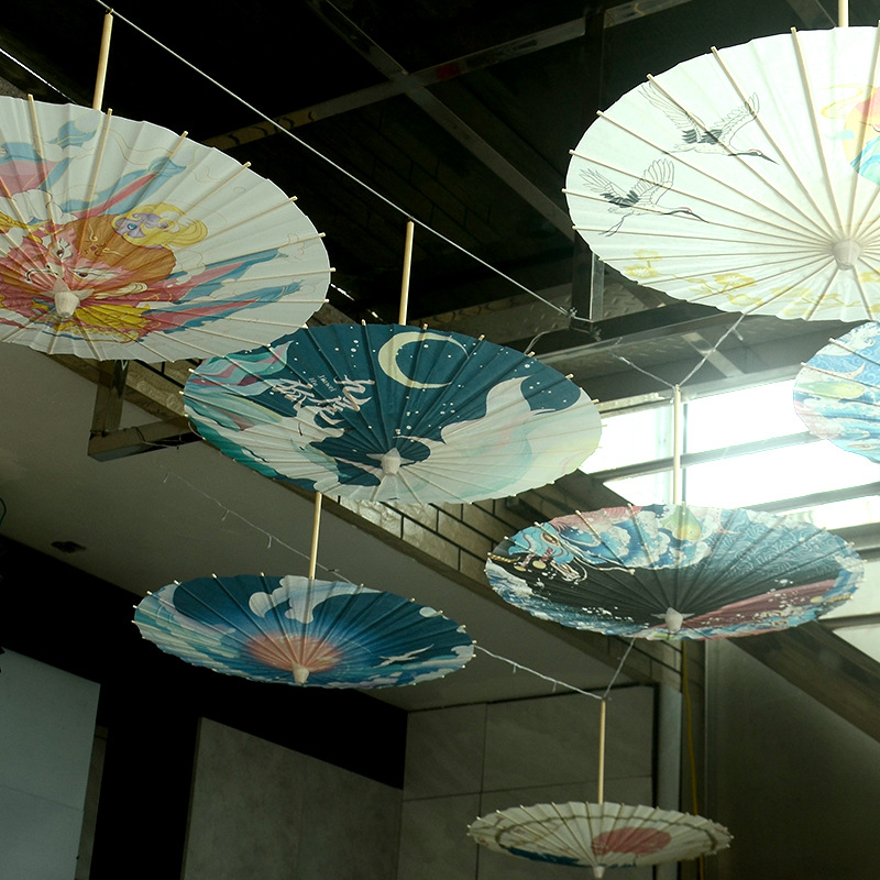 迷你空白油纸伞批发装饰手工绘画雨伞儿童涂鸦纸伞diy小伞材料包