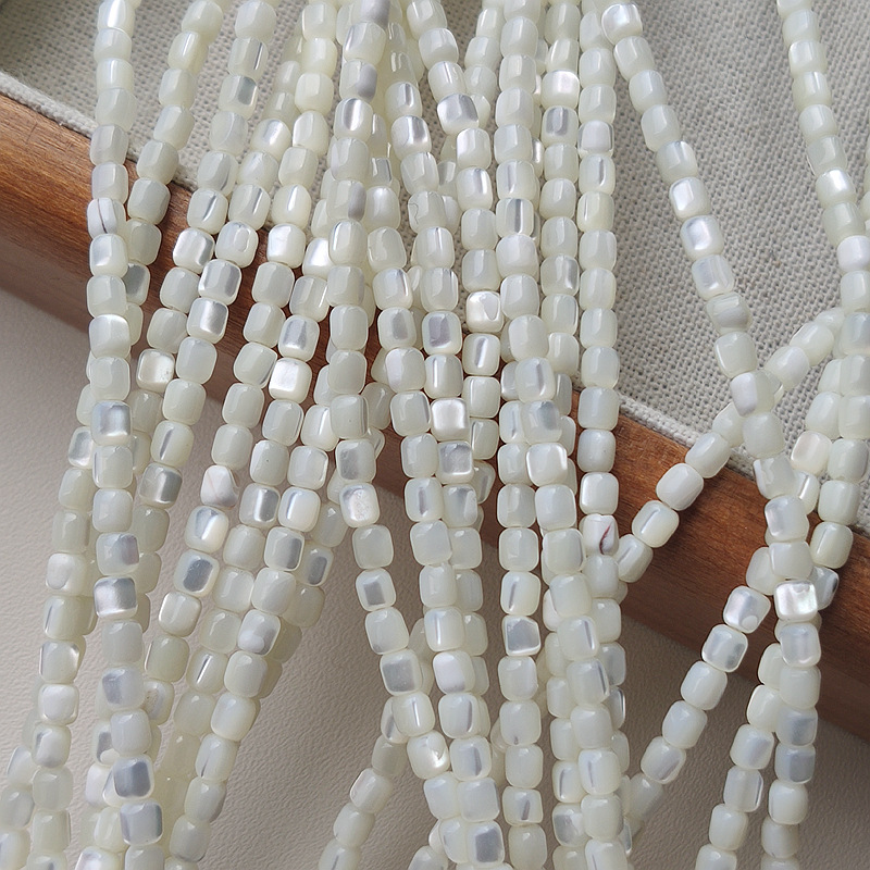 天然深海贝壳马蹄螺贝3mm直孔散珠串珠手链项链半成品diy饰品配件