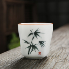 景德镇青花瓷手绘功夫茶具小茶杯陶瓷品茗杯茶盏主人杯红茶杯特价