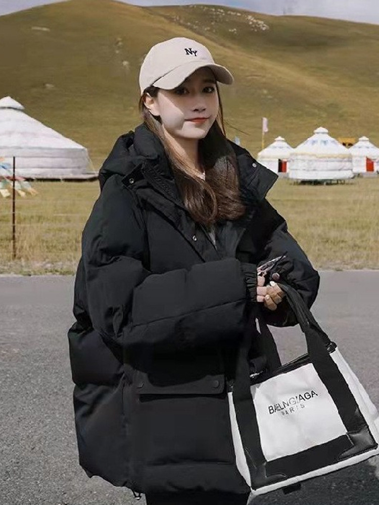 black down feather cotton clothing cotton coat women‘s winter 2023 new small korean style advanced design sense cotton coat jacket