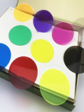 pvc彩色透明塑料片透色卡圆片胶片绘画幼儿园环创小红书同款